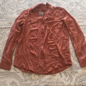 Ann Taylor NWT 100% silk burnt pink blouse!!